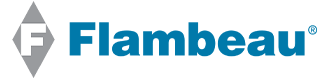 Flambeau logo with blue text