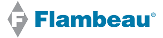Flambeau logo with blue text
